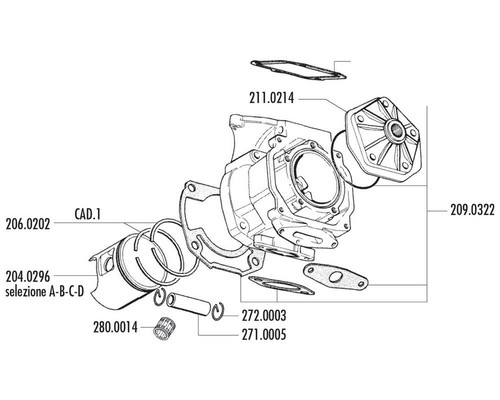Piston kit polini 154ccm - 154ccm, mm