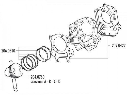 Piston set polini 180cc - set,